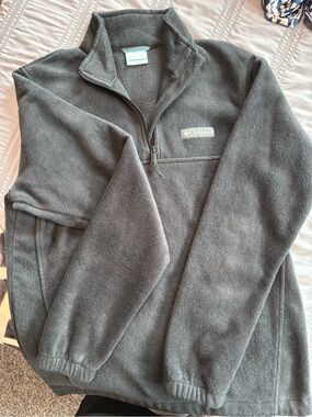 Columbia Men’s Dark Gray Quarter-Zip Fleece Pullover